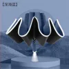 Hengdun fully automatic reverse umbrella with LED light, all-weather and all-weather UV protection sunshade, night driving reflective strip, umbrella edge, car non-wet umbrella, three-fold windproof umbrella, supports wholesale and customized logo Item Picture